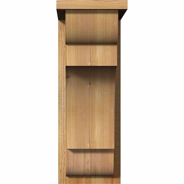 New Brighton Rough Sawn Corbel W/Backplate, Western Red Cedar, 8W X 14D X 22H